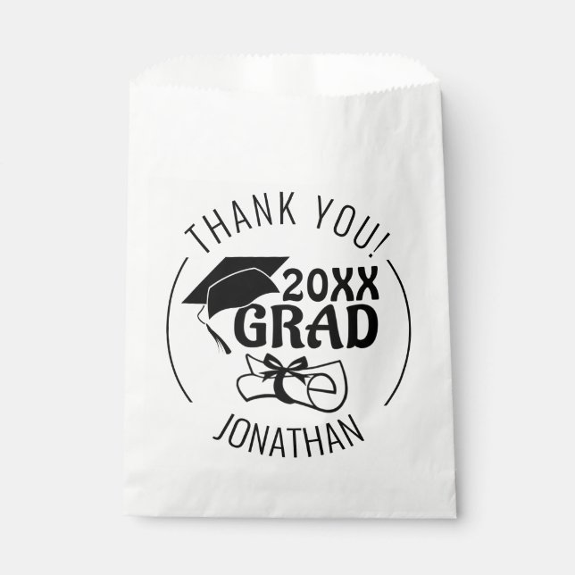 Graduation Thank You Class Year GRAD Personalized Favour Bag (Front)