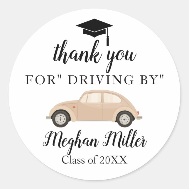 Graduation Thank you drive by sticker (Front)