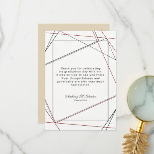 Graduation Thank you Geometric Design Card