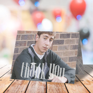 Graduation Thank You Modern Two Photo Typography