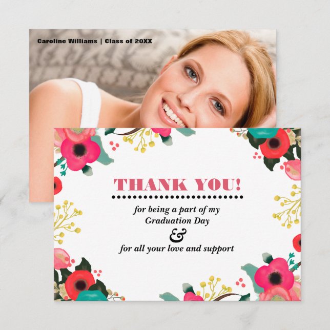 Graduation Thank You Photo Card (Front/Back)