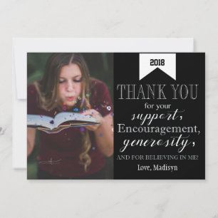 Graduation Thank you Photo Card Arrow Background