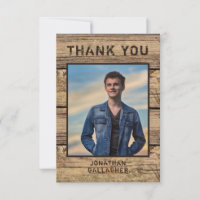 Graduation Thank You Photo Rustic Country Wood