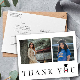 Graduation thank you photo text personalized postcard