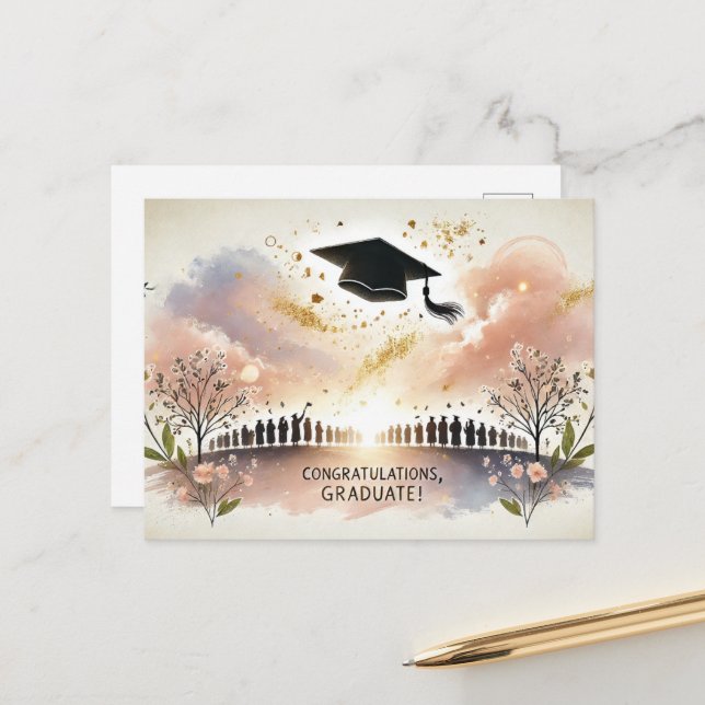  Graduation Thank You Postcard (Front/Back In Situ)