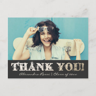 Graduation Thank You Postcard   Gold