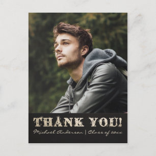 Graduation Thank You Postcard   Gold