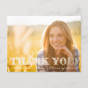 Graduation Thank You Postcard   Gold