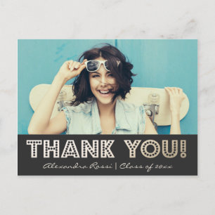 Graduation Thank You Postcard   Gold