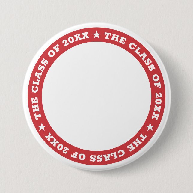 Graduation The Class of 20XX Modern Custom Photo 3 Inch Round Button (Front)