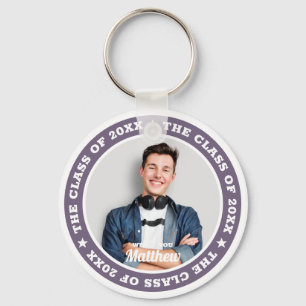 Graduation The Class of 20XX Modern Custom Photo Keychain