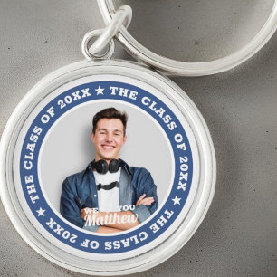 Graduation The Class of 20XX Modern Custom Photo Keychain
