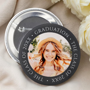 Graduation The Class of 20XX Modern Simple Photo 2 Inch Round Button