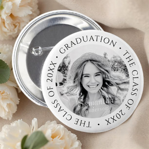 Graduation The Class of 20XX Modern Simple Photo 2 Inch Round Button