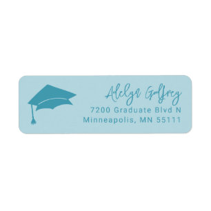 Graduation Theme Grad Cap Doodle Blue