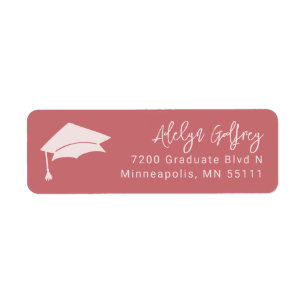 Graduation Theme Grad Cap Doodle Blush Pink