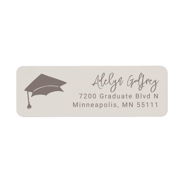 Graduation Theme Grad Cap Doodle Sand Beige (Front)