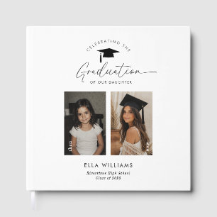 Graduation Then and Now Girl 2 Photo Guest Book