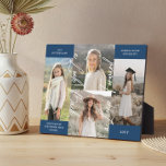 Graduation Then & Now Grad Photo Collage Keepsake Plaque<br><div class="desc">Celebrate your graduate’s journey with this elegant "Graduation Then & Now Photo Collage" keepsake photo plaque. Featuring a minimal layout with four photos, it blends past and present memories. "A Look Back, A Leap Forward." Personalize with the graduate’s name, their graduation and future school, and graduation year. Makes the perfect...</div>