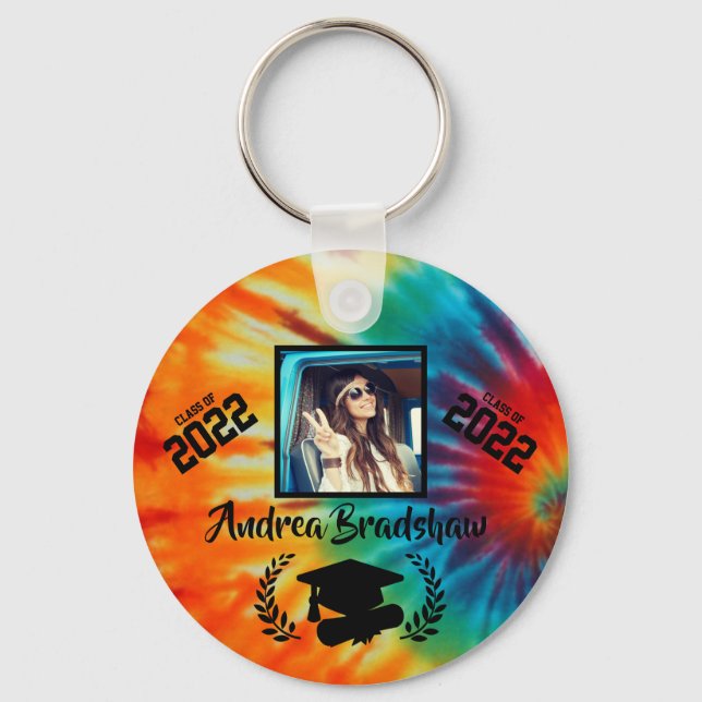 Graduation Tie Dye Keychain (Front)