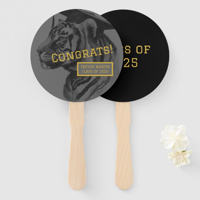 Graduation Tiger Hand Fan (Front and Back)