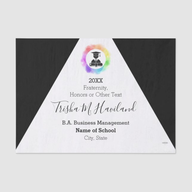 Graduation Tissue Paper Black and White HAMbyWG (Front)