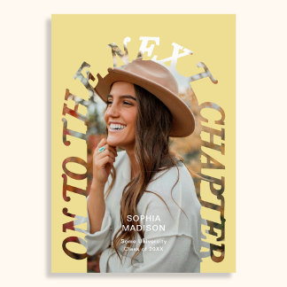 Graduation To The Next Chapter Arch Photo Citrus Invitation