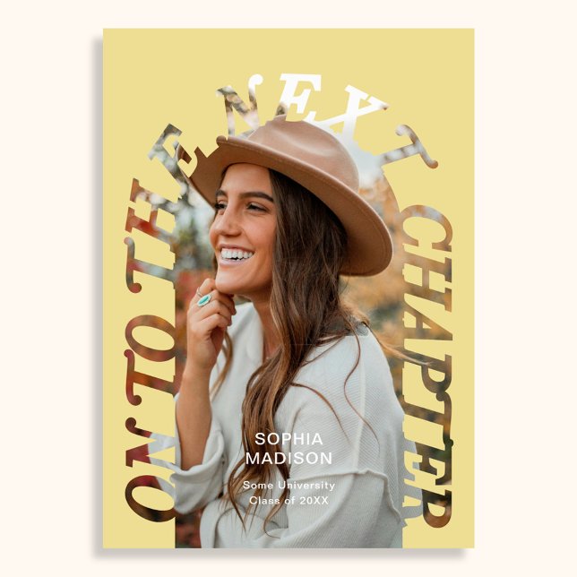 Graduation To The Next Chapter Arch Photo Citrus Invitation (Creator Uploaded)