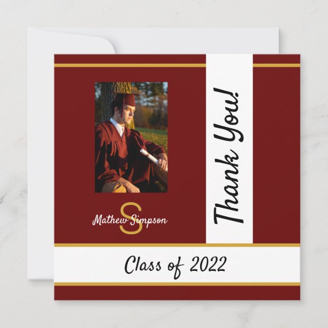 Graduation traditionnelle Carte de remerciements r (Devant)