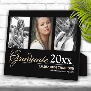 Graduation Trio Photo Collage Keepsake Plaque
