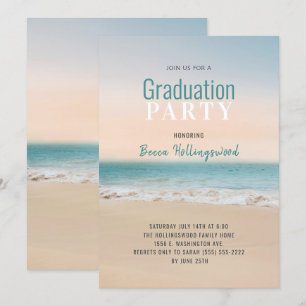 Graduation Tropical  Beach Theme Party Invitation