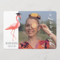 Graduation tropical photo announcement invitation