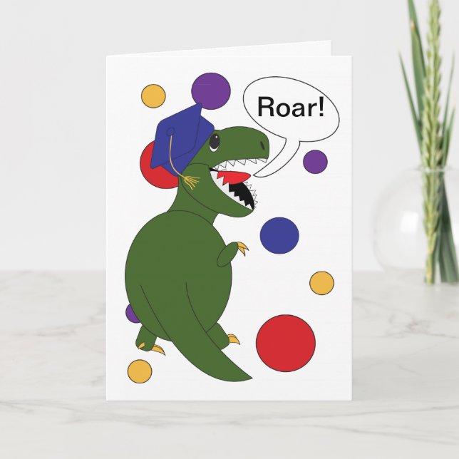 Graduation Tyrannosaurus Rex Card (Front)