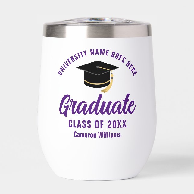 Graduation violette Personnalisée 2025 Graduate (Avant)
