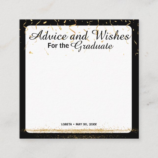 Graduation Wish and Advice Card (Front)