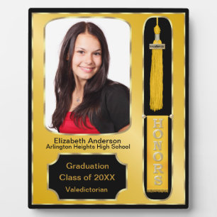 Graduation With Honors Photo Plaque Gold