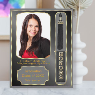Graduation With Honours Photo Plaque Black Grey