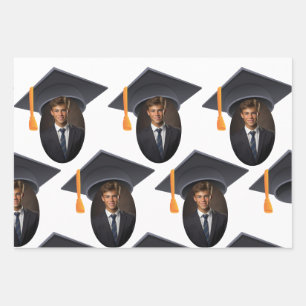 Graduation With Photo and Year Wrapping Paper Sheet