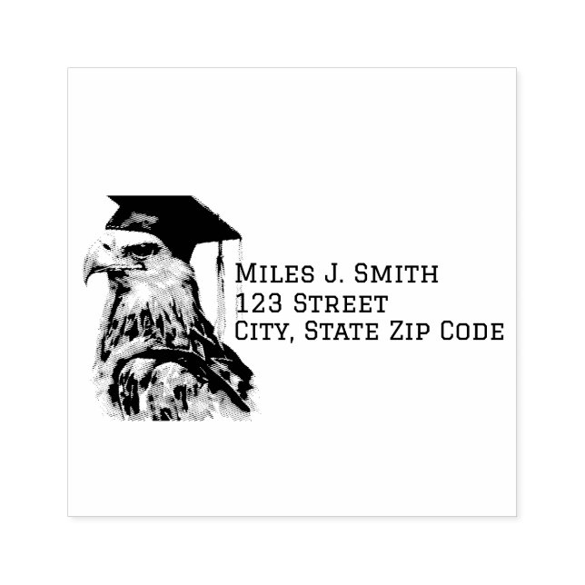 Graduation Wood Art Return Address Stamp (Imprint)