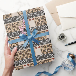 Graduation word art school wrapping paper