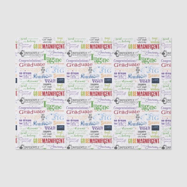 Graduation Word Art Tissue Paper (Front)