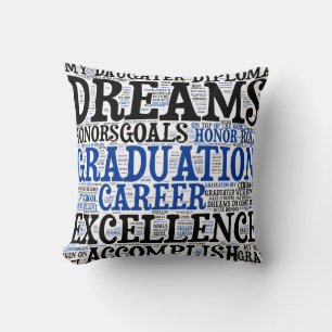 Graduation Word Cloud Throw Pillow