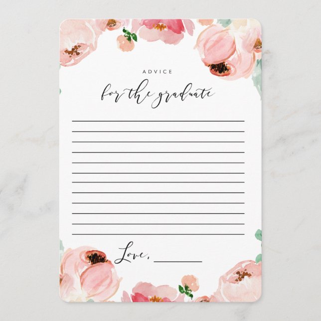 Graduation Words of Wisdom Advice Cards (Front)