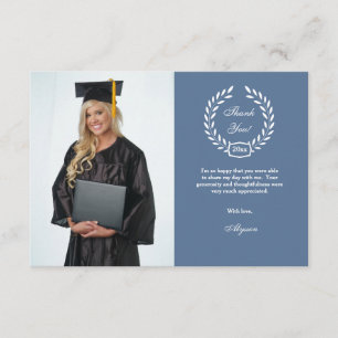 Graduation Wreath Photo Thank You Card
