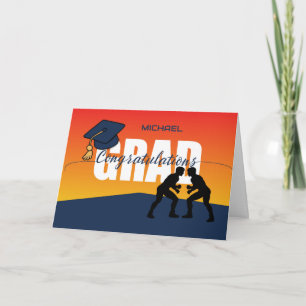 Graduation Wrestling Athlete Congratulations Grad  Card