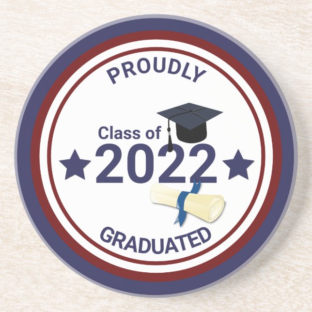 Graduation year elegant class of 2022 coaster (Front)