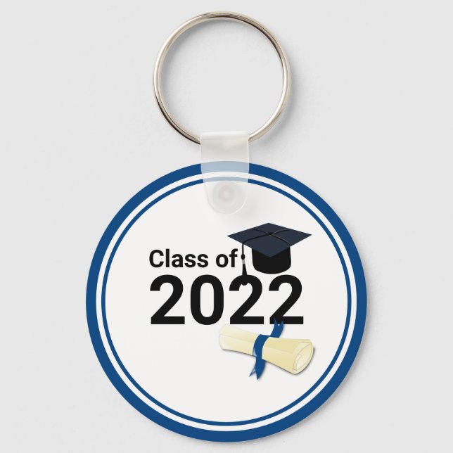 Graduation year elegant class of 2022 keychain (Front)