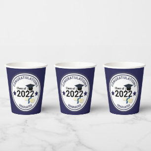 Graduation year elegant class of 2022 paper cups
