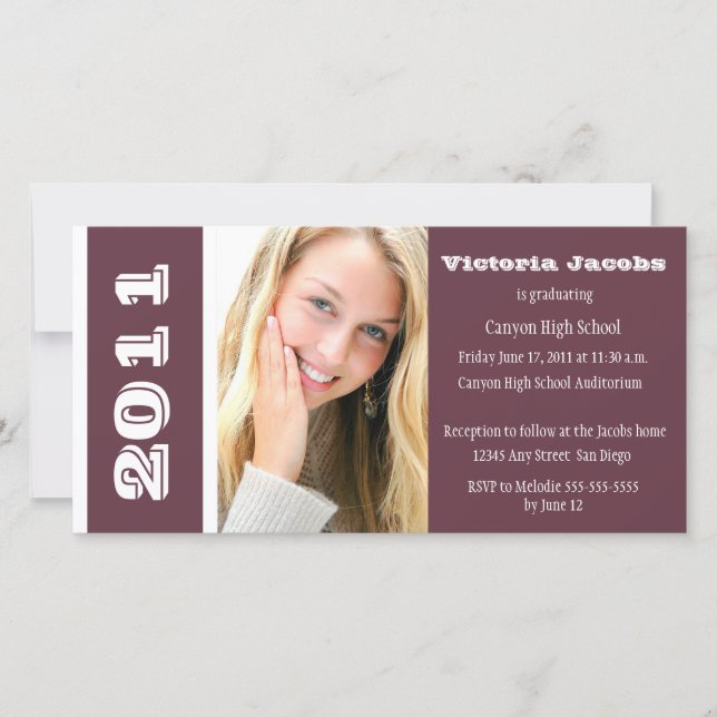 Graduation Year Invitation-burgundy (Front)