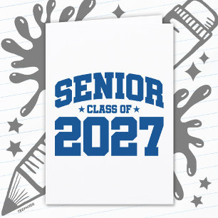 Graduation Year School Blue Senior Class of 2027 Card